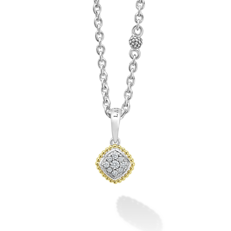 Lagos Sterling Silver And 18K Yellow Gold Rittenhouse Caviar Pendant Necklace