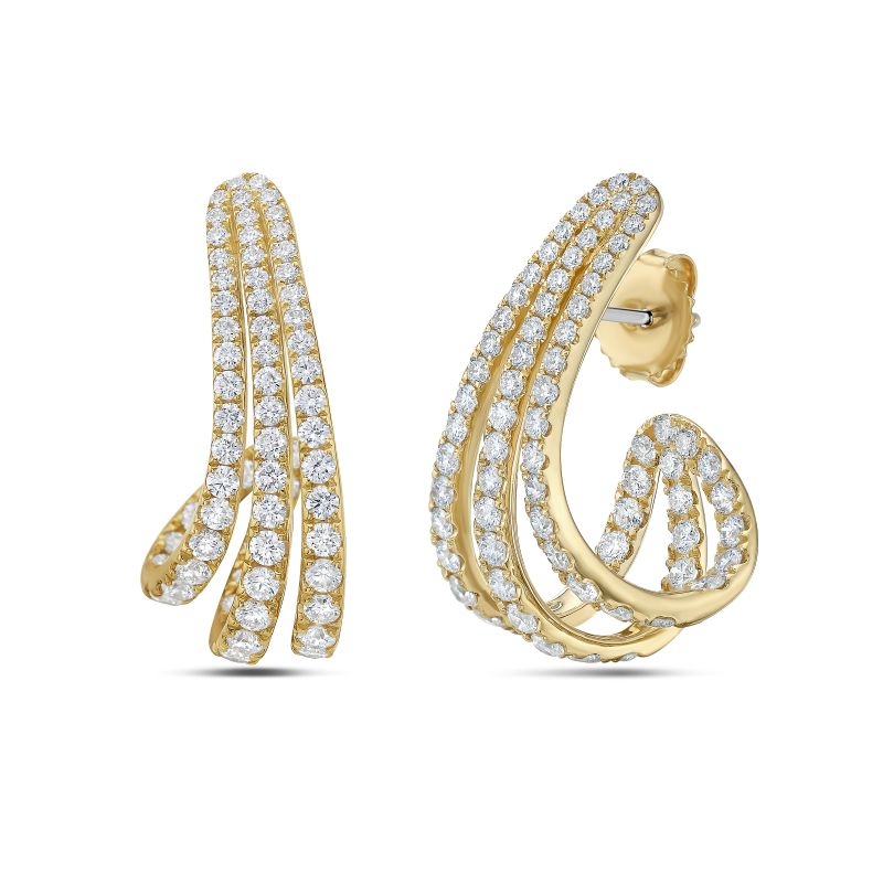18K Yellow Gold Precious Pastel Earrings