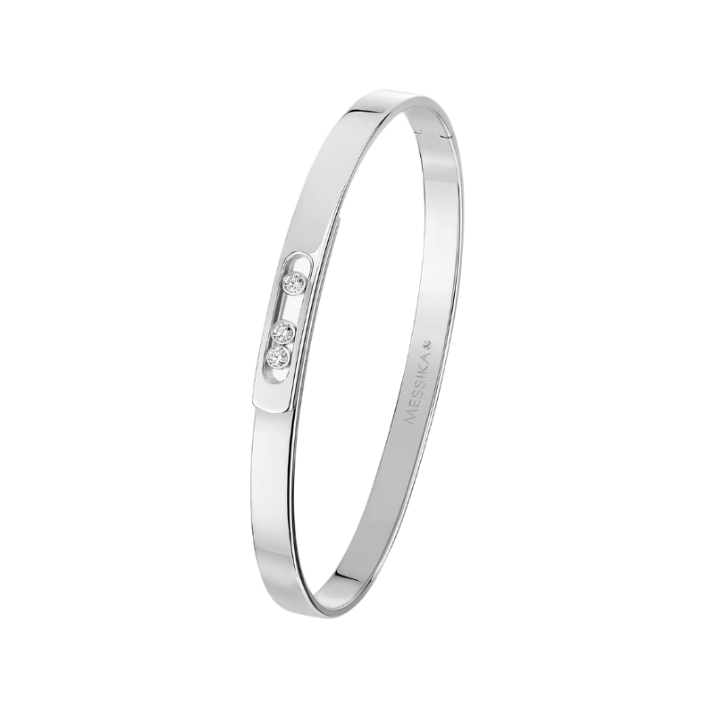 Messika 18K White Gold Rhodium Plated Move Noa Sm Bangle Bracelet