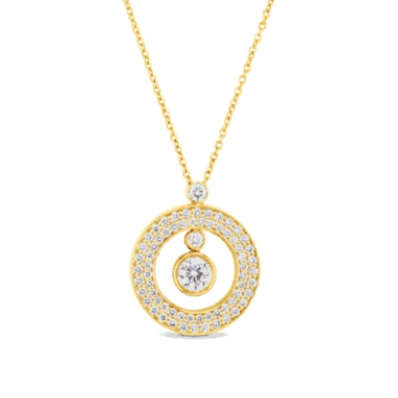 Roberto Coin 18K Yellow Gold Cento Diamond Pave Mini O Pendant Necklace