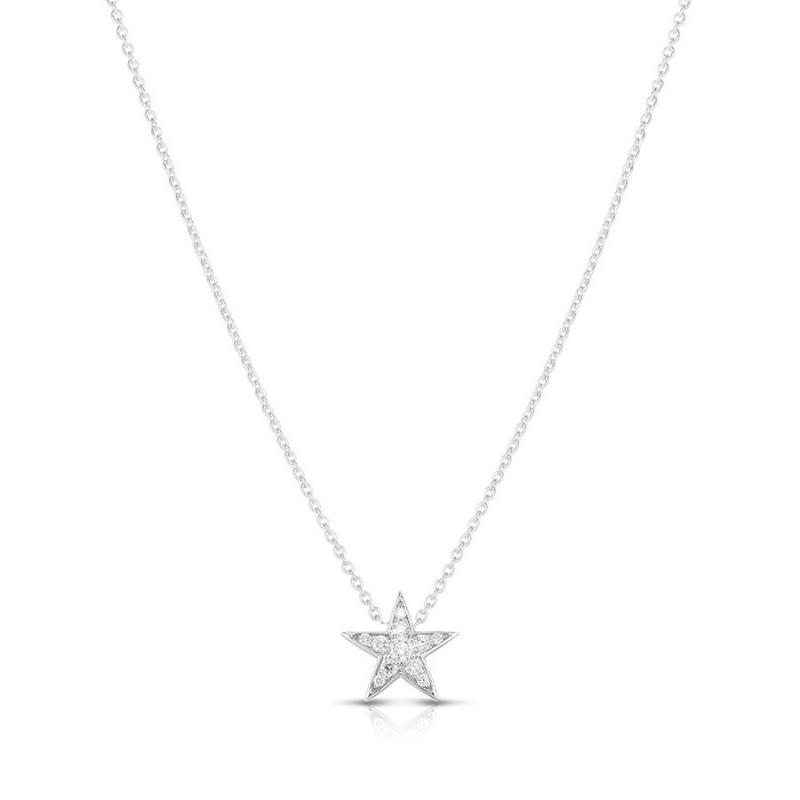 Roberto Coin 18 Karat White Gold Diamond Star Pendant 0.26 Ct