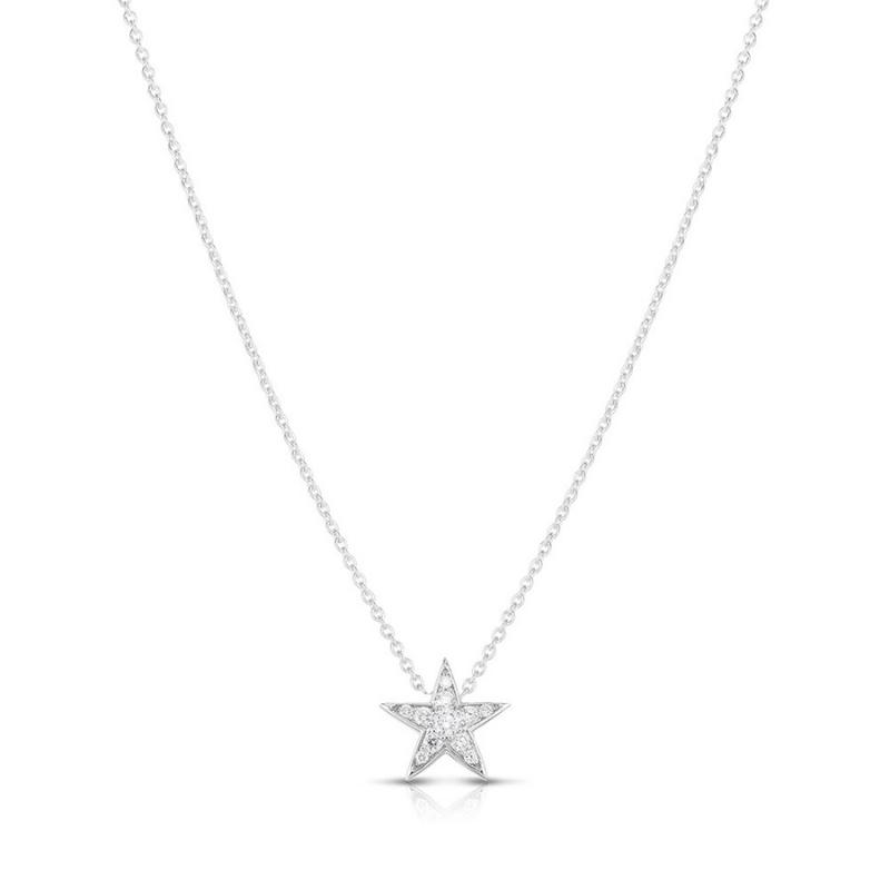 Roberto Coin 18 Karat White Gold Diamond Star Pendant 0.26 Ct