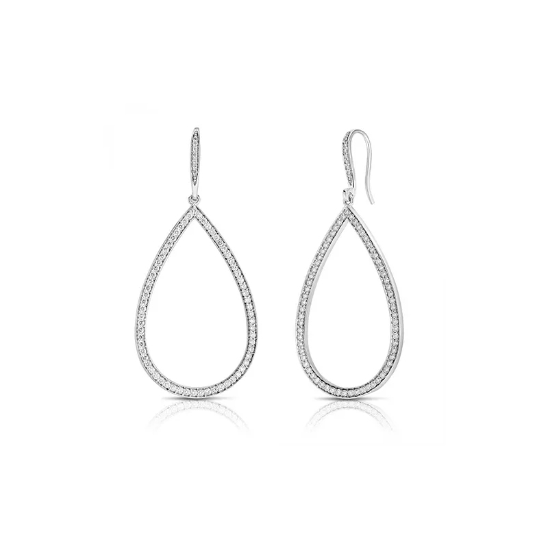 Roberto Coin 18K White Classic Diamond Pear Shaped Earrings