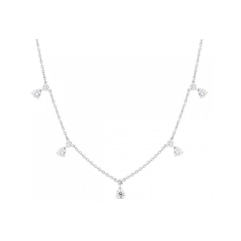Roberto Coin 18K White Gold Diamonds By The Inch 5 Station Necklace