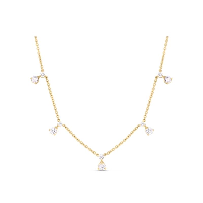 Roberto Coin 18K Yellow Gold 5 Diamond Station Necklace