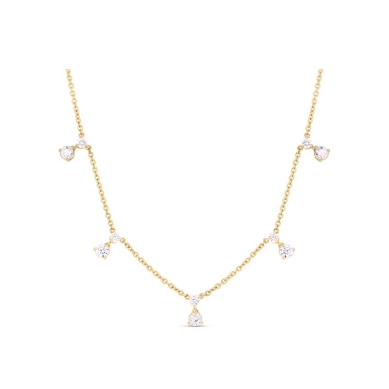 Roberto Coin 18K Yellow Gold 5 Diamond Station Necklace