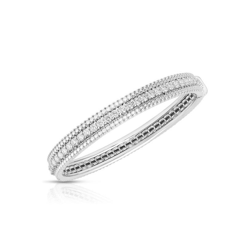 Roberto Coin 18K White Gold Siena Diamond Bangle