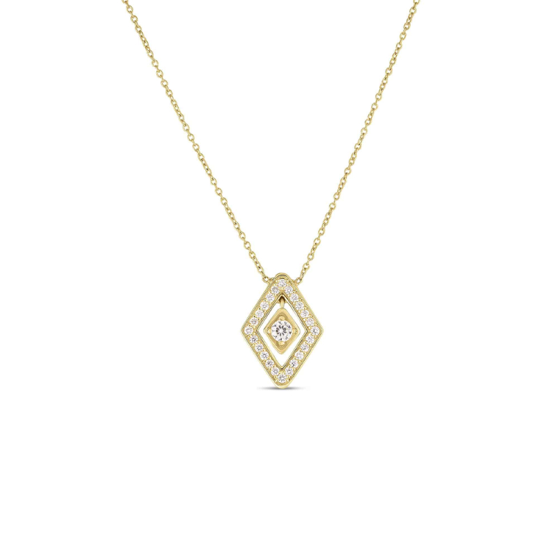 Roberto Coin 18K Yellow Gold Lozenge Small Diamond Necklace