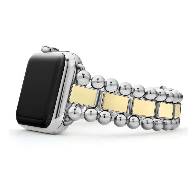 Lagos Stainless Steel And 18K Yellow Gold Smart Caviar Watch Bracelet