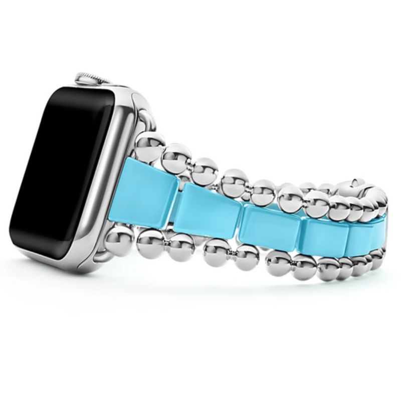 Lagos Stainless Steel Smart Caviar Blue Ceramic Watch Bracelet