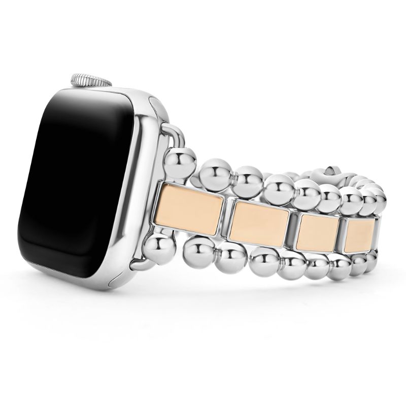 Lagos Stainless Steel And 18K Rose Gold Smart Caviar Watch Bracelet