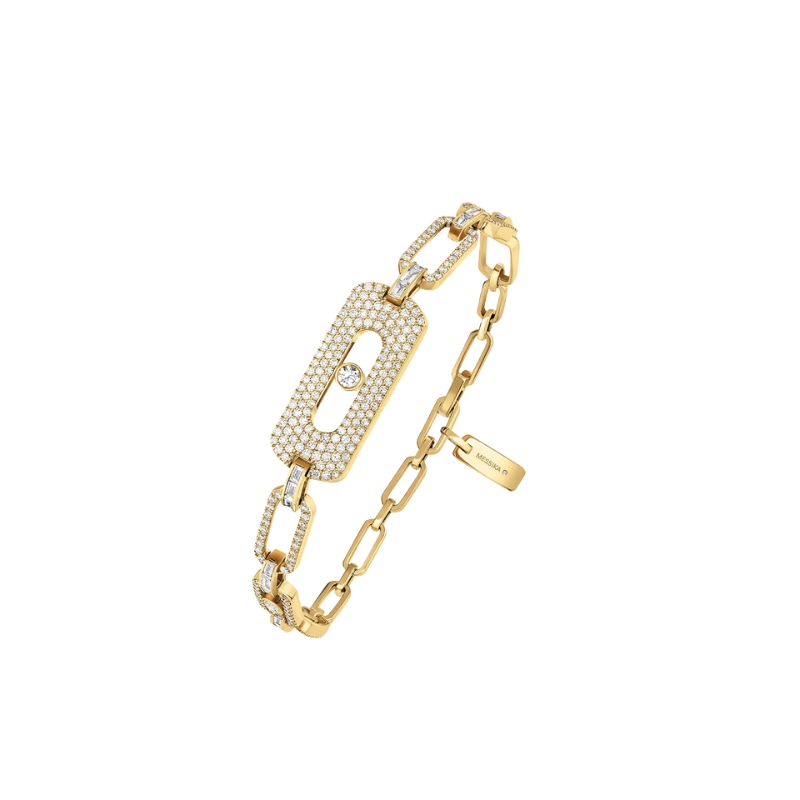 Messika 18K Yellow Gold Move Link Pave Curb Bracelet