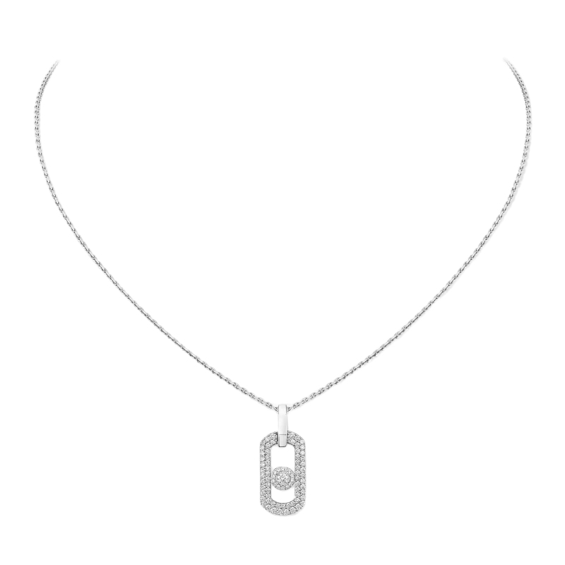 Messika So Move Pav&egrave;-Set Station Pendant Necklace