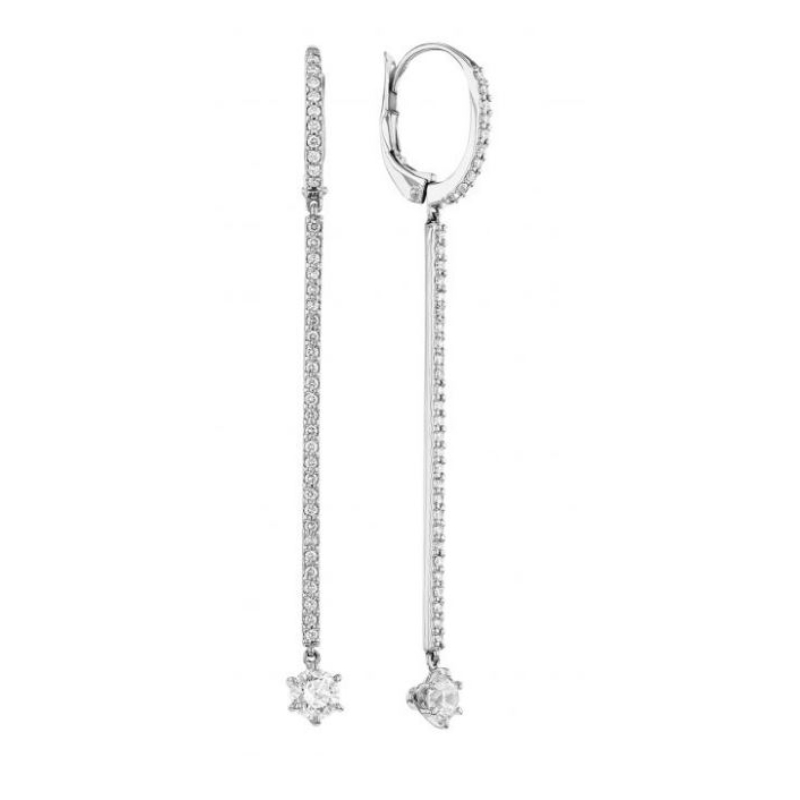 Roberto Coin 18K White Gold Rhodium Plated Cento Long Matchstick Earrings