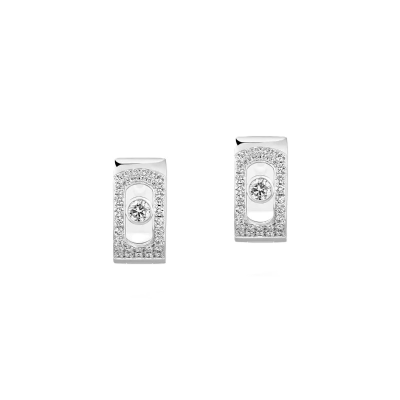 Messika Move Noa Pav&egrave; Open Diamond Station Hoop Earrings