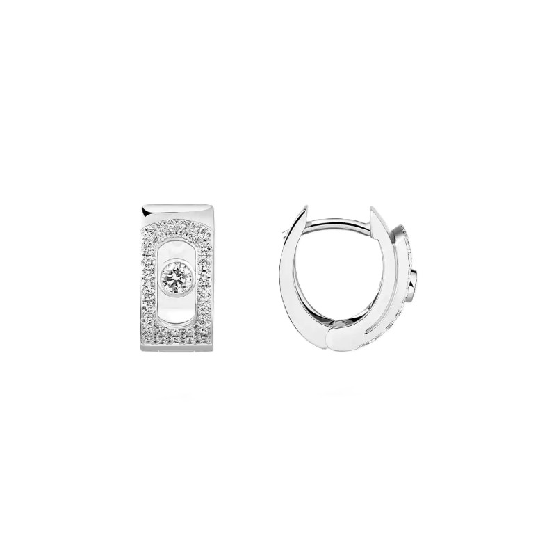 Messika Move Noa Pav&egrave; Open Diamond Station Hoop Earrings