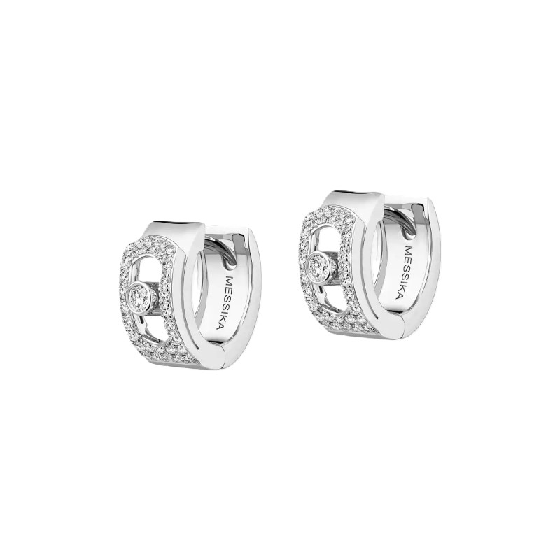 Messika Move Noa Pav&egrave; Open Diamond Station Hoop Earrings