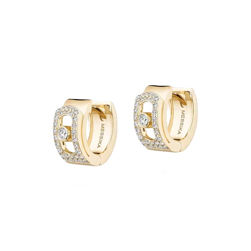 Messika Move Noa Pav&egrave; Open Diamond Station Hoop Earrings