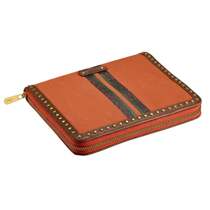 Wolf 1834 Orange Ida Travel Zip Jewelry Portfolio Zip Jewelry
