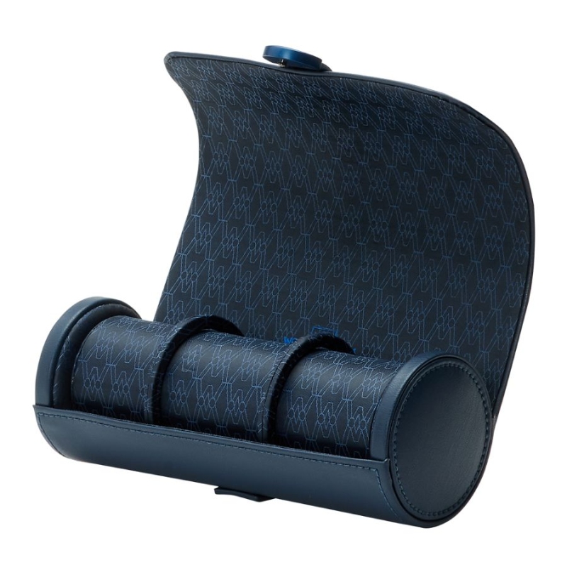 Wolf 1834 Midnight Blue Earth Triple Watch Roll