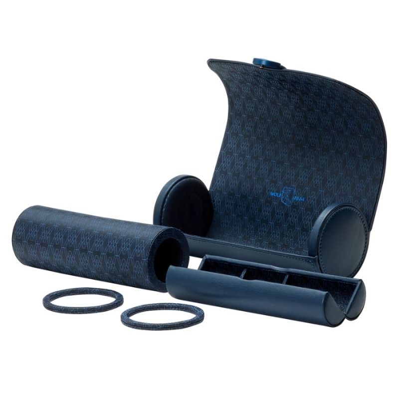 Wolf 1834 Midnight Blue Earth Triple Watch Roll