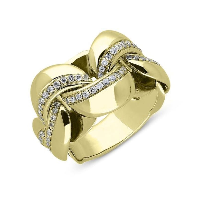 Chimento Diamond Infinity 18k yellow gold ring with diamonds weighing 0.54 carat total weight