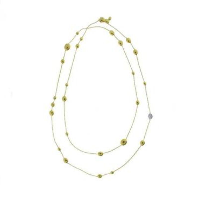 Chimento 18k yellow and white gold Armillas Acqua necklace with diamonds weighing 0.25 carat total weight, 34.5" long