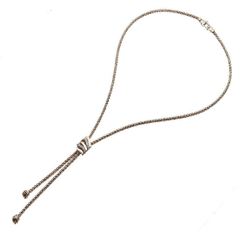 Chimento 18k rose gold Stretch Nuvola necklace with diamonds weighing 0.16 carat total weight