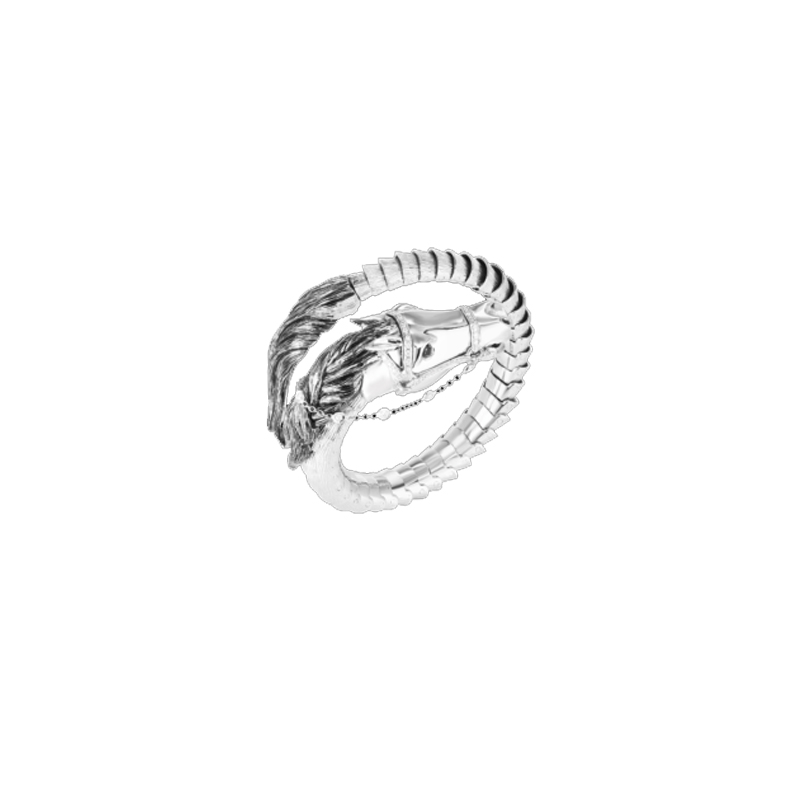 Roberto Coin 18K White Gold Diamond Horse Bangle