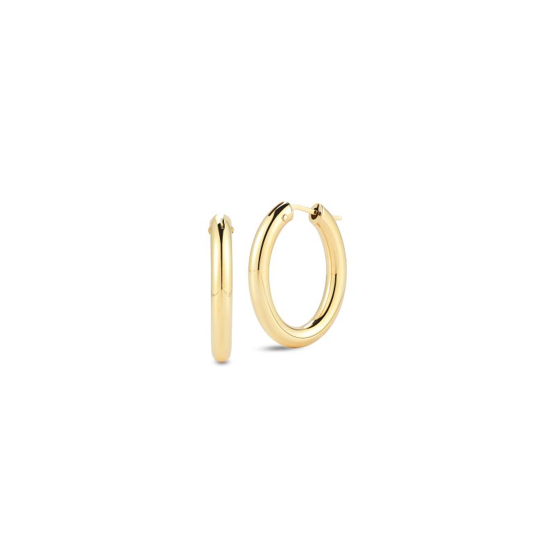 Roberto Coin 18Kt Gold Medium Oval Hoop Earrings
