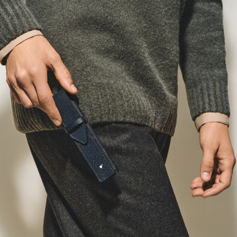 Montblanc Sartorial Tweed Blue 1 Pen Pouch