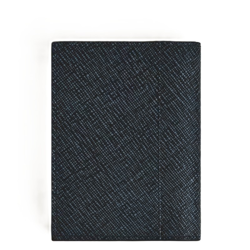 Montblanc Sartorial 10X75X110Mm Tweed Blue Leather Card Holder With 4 Credit Card Slots