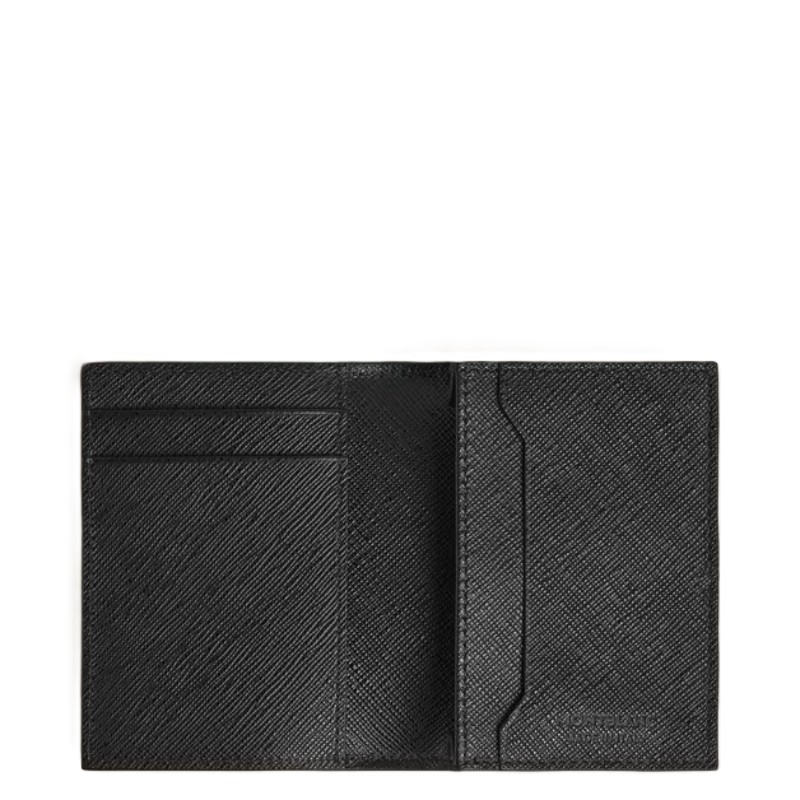 Montblanc Sartorial 10X75X110Mm Tweed Blue Leather Card Holder With 4 Credit Card Slots