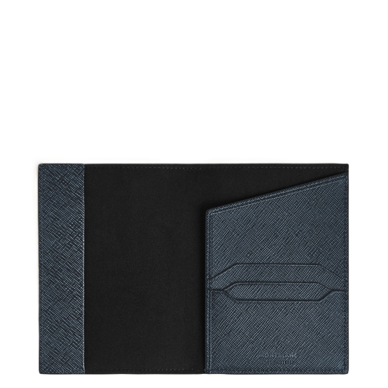Montblanc Sartorial Tweed Blue Leather Passport Holder