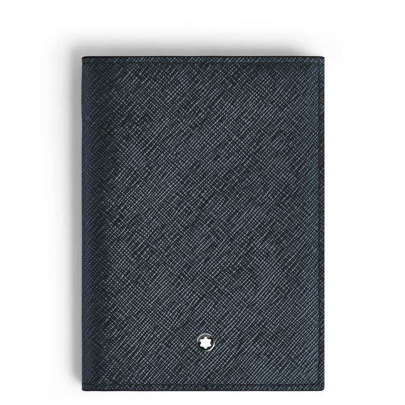 Montblanc Sartorial Tweed Blue Leather Passport Holder