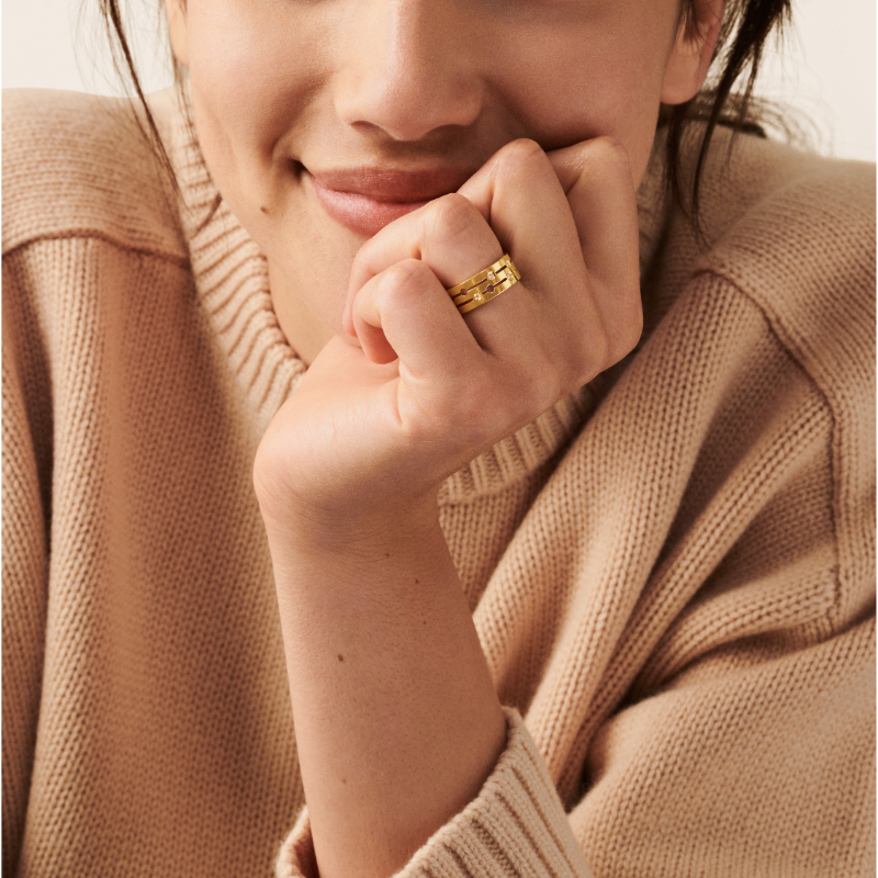 18K Yellow Gold Pulse 7Mm Medium Ring