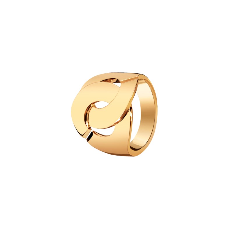 18K Yellow Gold Menottes R16 Interlocking Ring