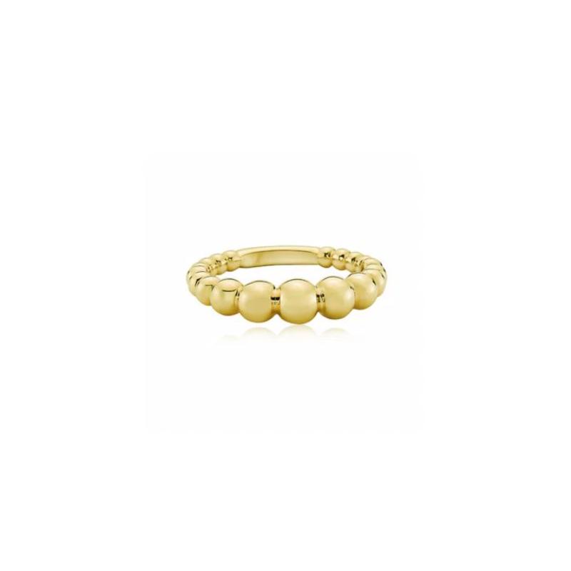 18K Yellow Gold Bubble Tapered Stackable Ring