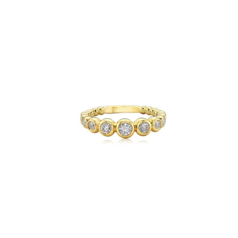 18K Yellow Gold Bubble Taper Stacking Ring
