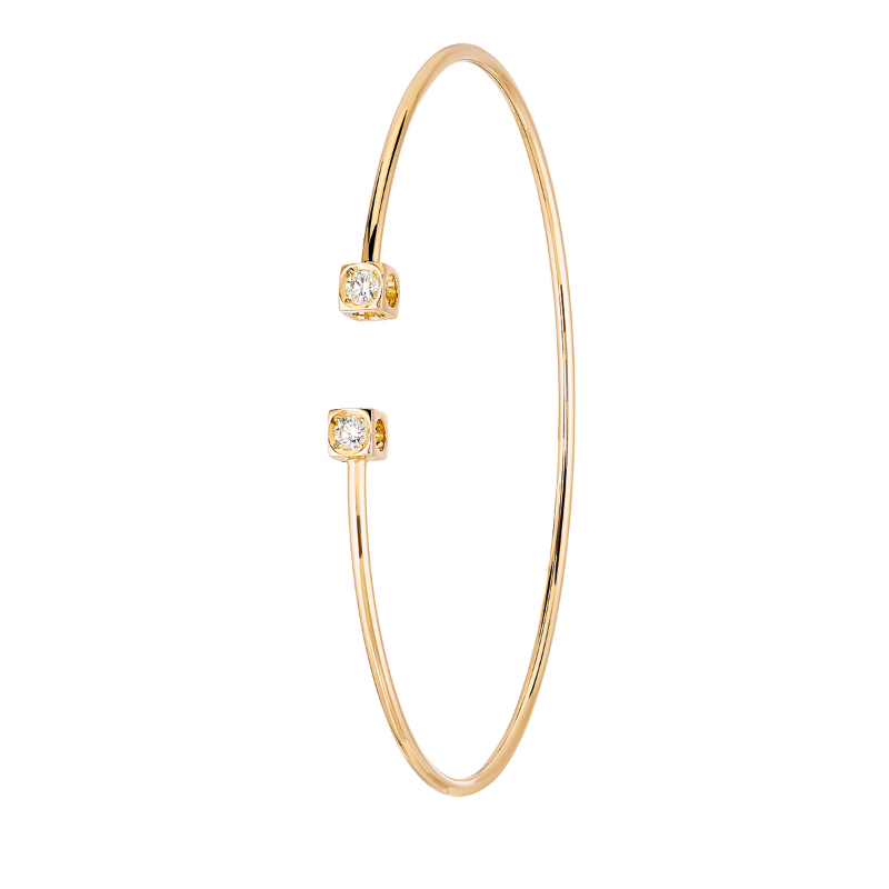 18K Yellow Gold Le Cube Diamant Small Flex Cuff Bracelet