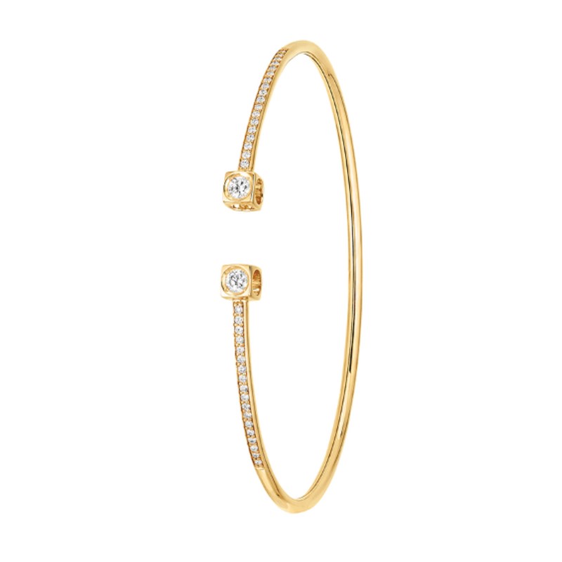 18K Yellow Gold Le Cube Diamant Medium Flex Cuff Bracelet