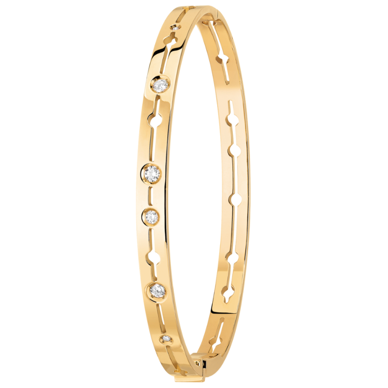 18K Yellow Gold Pulse 5Mm Bangle Bracelet