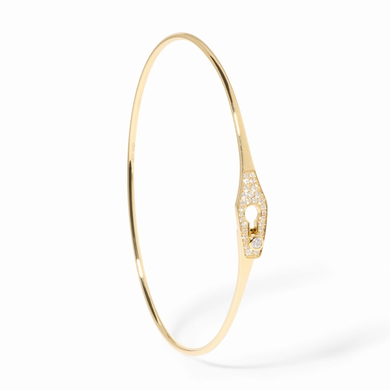 18K Yellow Gold Serrure Jonc Bracelet