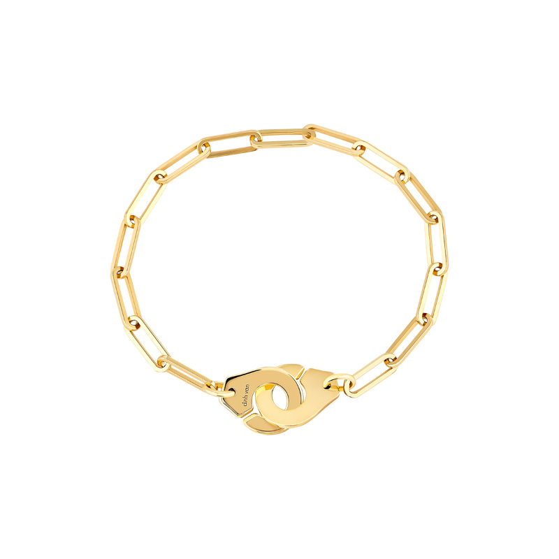 18K Yellow Gold Menottes R12 Interlocking Link Bracelet