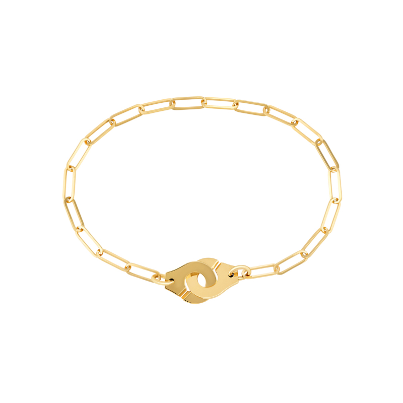 18K Yellow Gold Menottes R10 Interlocking Chain Bracelet