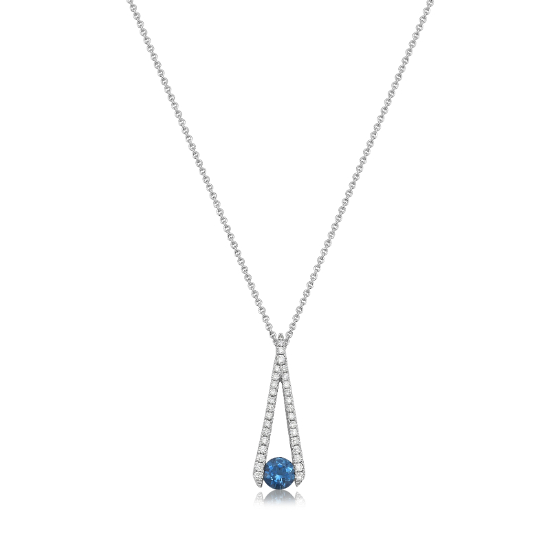 18K White Gold Rhodium Plated Pendant Necklace