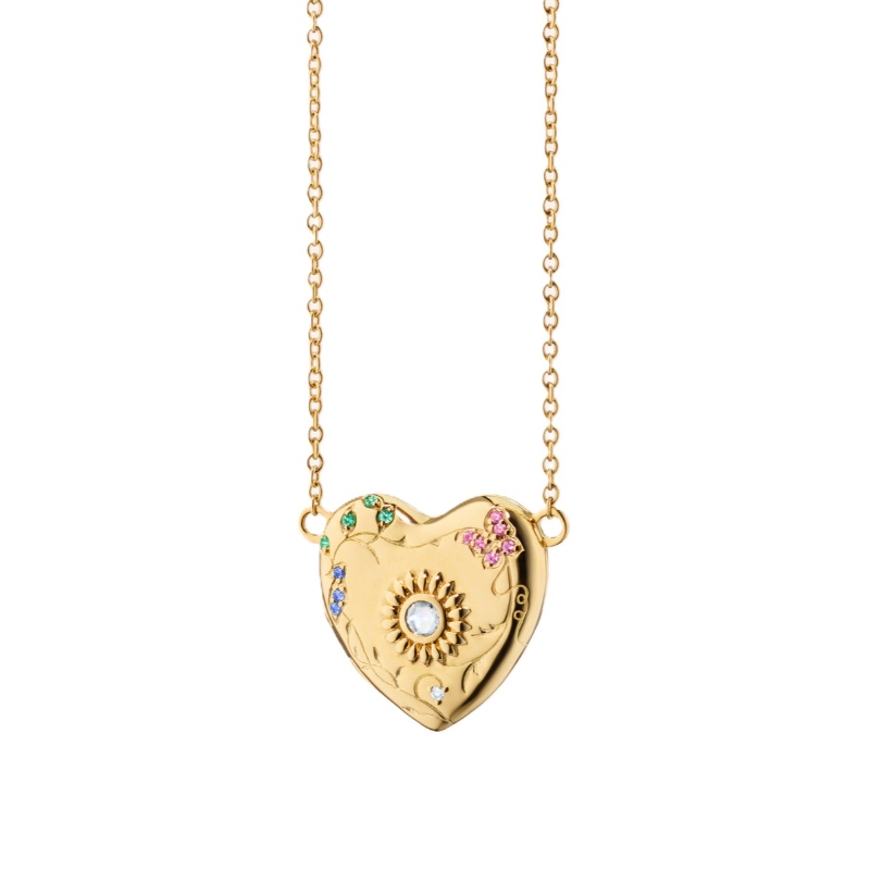 Monica Rich Kosann Secret Garden Heart Locket Necklace