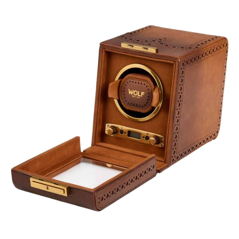 Wolf 1834 Brogue H Burnished Brown Single Watch Winder
