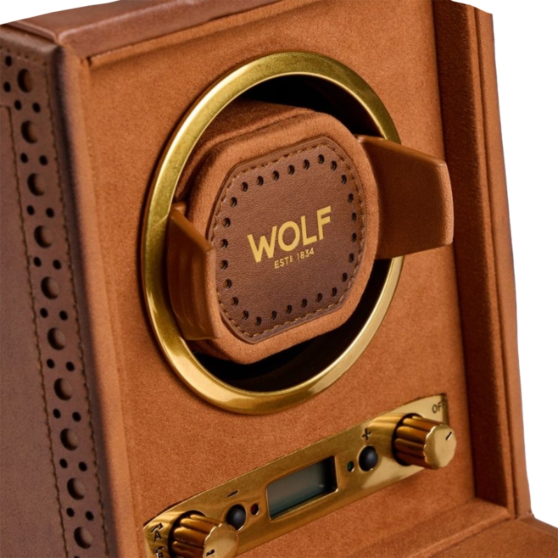 Wolf 1834 Brogue H Burnished Brown Single Watch Winder