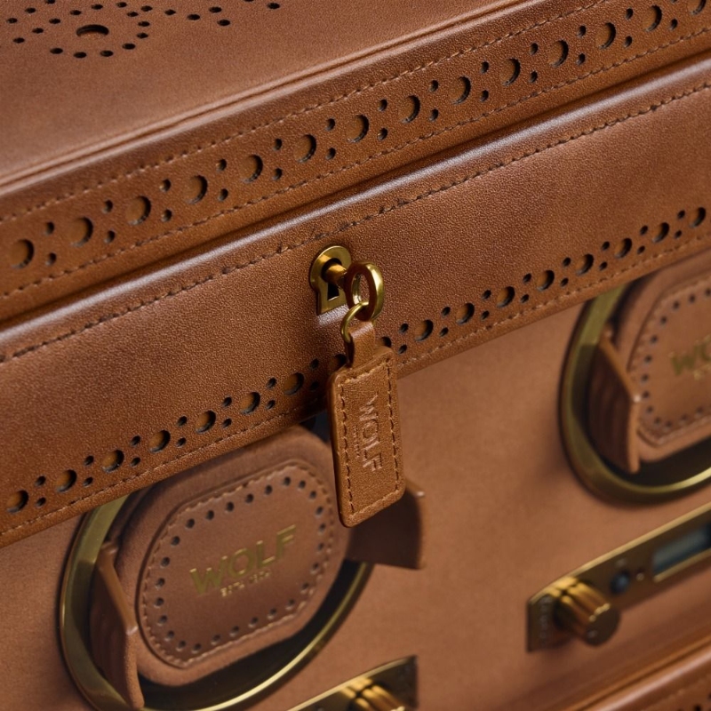 Wolf 1834 Brogue H Burnished Brown Double Winder